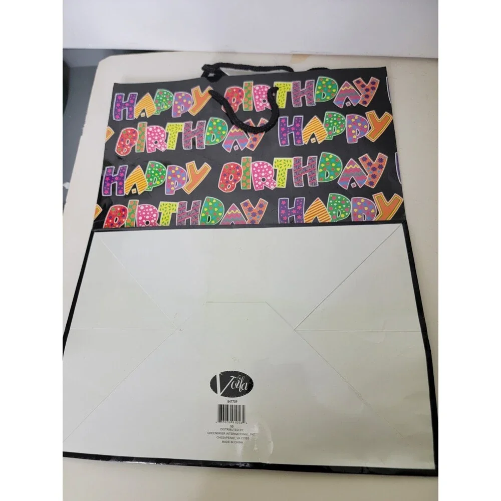 Gift Bag Happy Birthday Spellout Viola Vintage 2000s 15